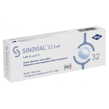 Ibsa Farmaceutici Italia Siringa Intra-articolare Sinovial 32 Acido Ialuronico 1,6% 32 Mg/2 Ml 1 Fs + Ago Gauge 21 1 Pezzo