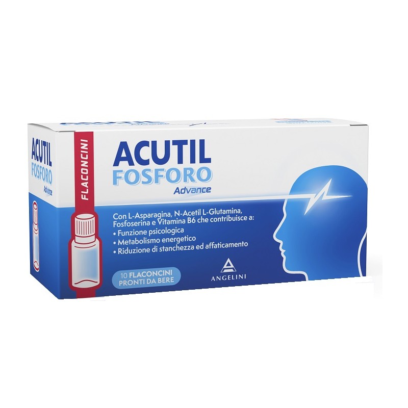 Confezione da 10 Flaconcini di Acutil Fosforo Advance della Angelini Pharma