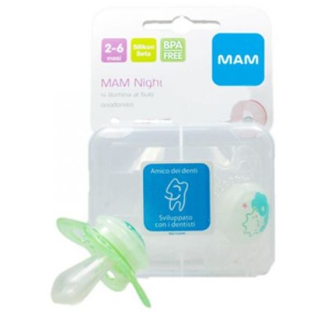 Mam Night 2-6 mesi Succhietto notturno in silicone confezione doppia