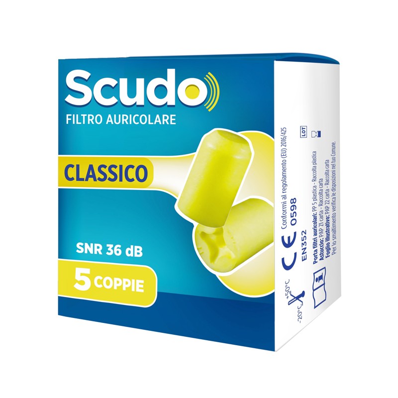 Pasquali Scudo Filtro Auricolare Classico Snr 36 Db 7-12mm 5 Paia