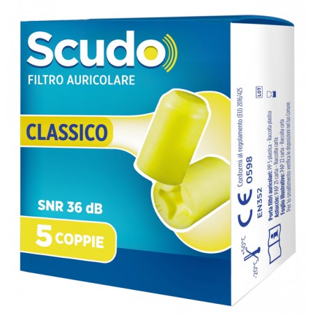 Pasquali Scudo Filtro Auricolare Classico Snr 36 Db 7-12mm 5 Paia