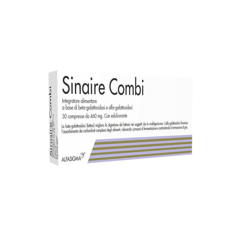 Sinaire Combi Integratore per la digestione del lattosio e carboidrati complessi 30 compresse