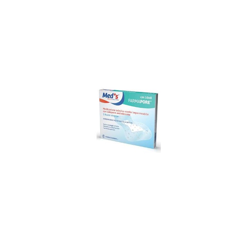 Farmac-zabban Medicazione Meds Pore Adesiva Impermeabile 5x7cm 5 Pezzi