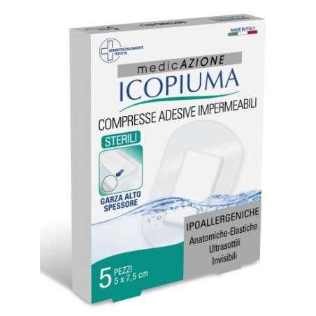 Desa Pharma Garza Compressa Icopiuma Medicata Postoperatoria 5x7,5 Cm 5 Pezzi