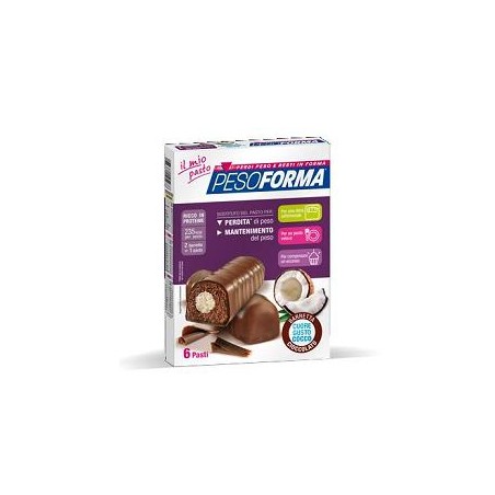 Nutrition & Sante' Italia Pesoforma Barretta Cuore Cocco 6 Pasti 12 X 31 G