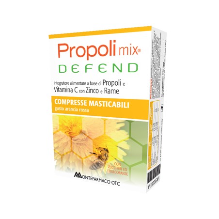 Montefarmaco Otc Propoli Mix Defend 30 Compresse Masticabili Gusto Arancia