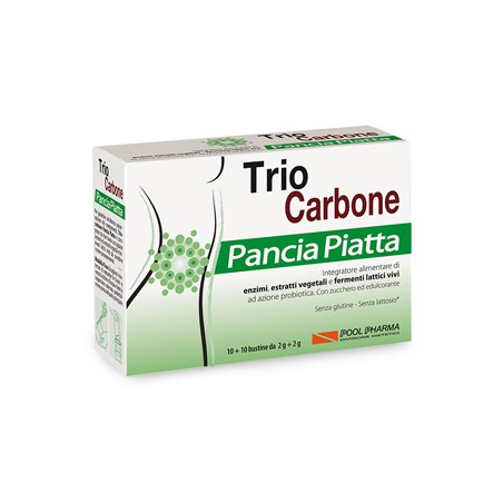 Pool Pharma Triocarbone Pancia Piatta 10 + 10 Bustine