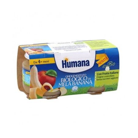 Humana Italia Humana Omogeneizzato Mela/banana Bio 2 Vasetti 100 G