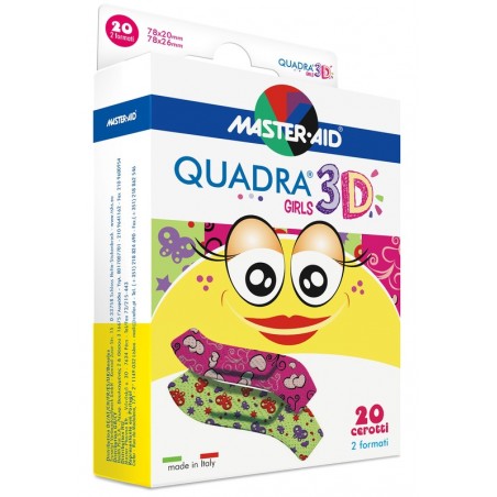 Pietrasanta Pharma Cerotto Master-aid Quadra 3d Girls 20 Pezzi Assortiti