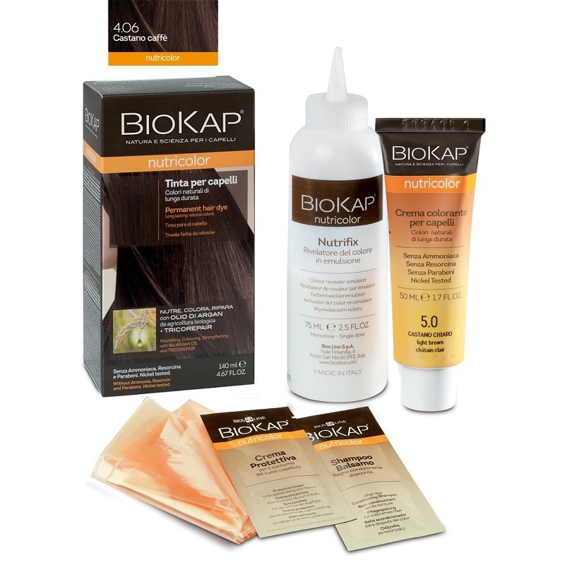 Bios Line Biokap Nutricolor 4,06 New Castano Caffe' Tinta Tubo + Flacone