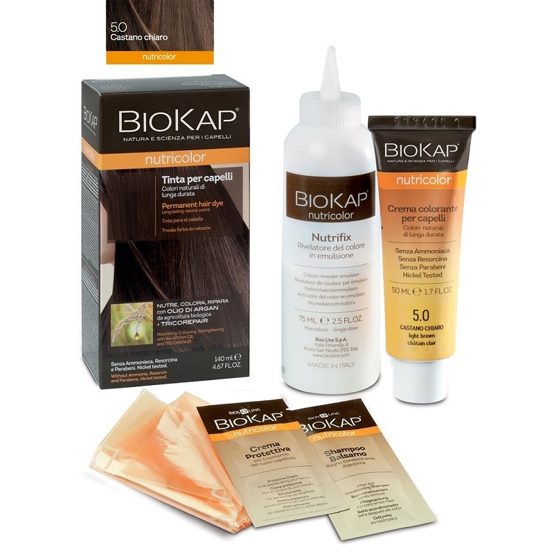 Bios Line Biokap Nutricolor 5,0 Castano Chiaro Tinta Tubo + Flacone