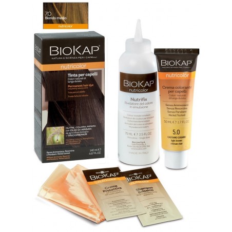 Bios Line Biokap Nutricolor 7,0 Biondo Medio Tinta Tubo + Flacone