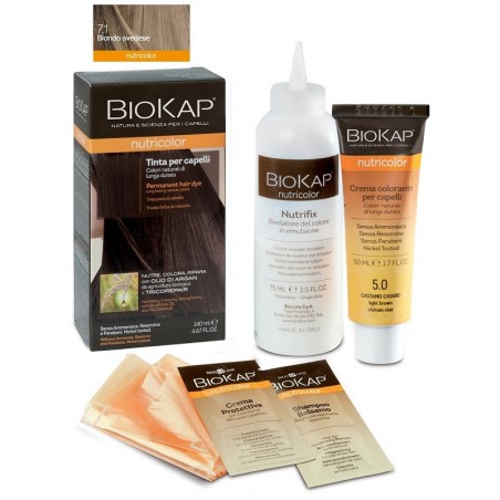 Bios Line Biokap Nutricolor 7,1 New Biondo Svedese Tinta Tubo + Flacone