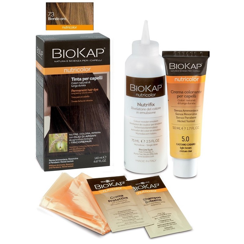 Bios Line Biokap Nutricolor 7,3 New Biondo Oro Tinta Tubo + Flacone