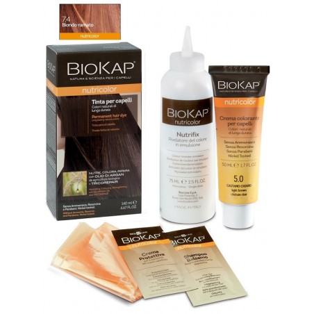 Bios Line Biokap Nutricolor 7,4 New Biondo Ramato Tinta Tubo + Flacone