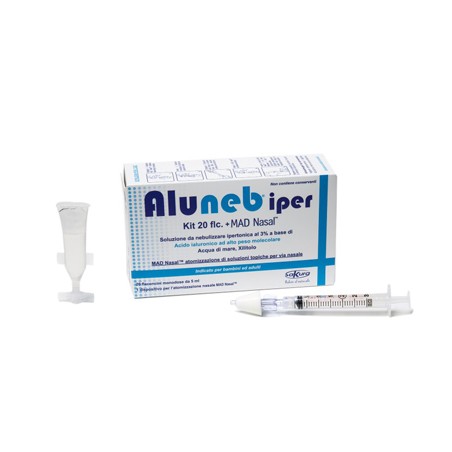 Sakura Italia Aluneb Kit Soluzione Ipertonica 3% 20 Flaconcini + Mad Nasal Atomizzatore