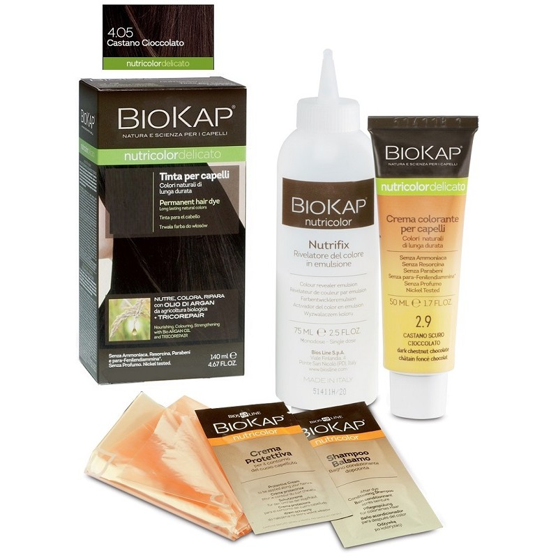 Bios Line Biokap Nutricolor Delicato 4,05 New Castano Cioccolato Tinta 140 Ml