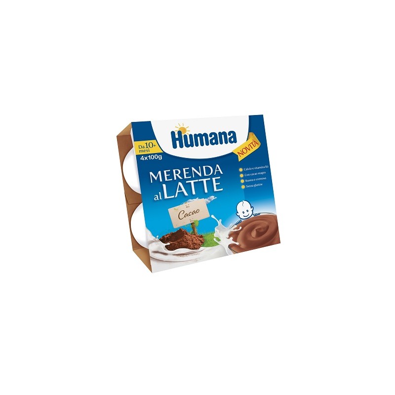 Humana Italia Humana Merenda Al Latte Gusto Cioccolato 100 G 4 Pezzi