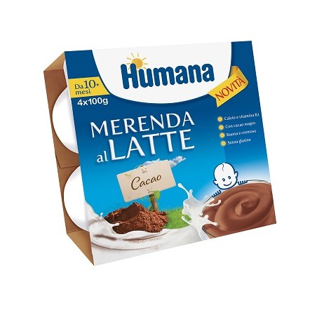 Humana Italia Humana Merenda Al Latte Gusto Cioccolato 100 G 4 Pezzi