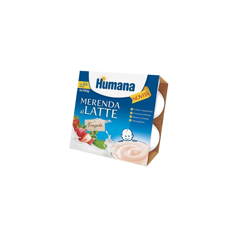 Humana Italia Humana Merenda Al Latte Gusto Fragola 100 G 4 Pezzi