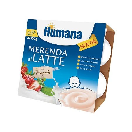 Humana Italia Humana Merenda Al Latte Gusto Fragola 100 G 4 Pezzi