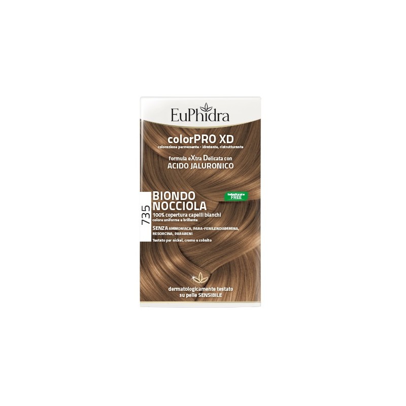 Zeta Farmaceutici Euphidra Colorpro Xd 735 Biondo Nocciola Gel Colorante Capelli In Flacone + Attivante + Balsamo + Guanti