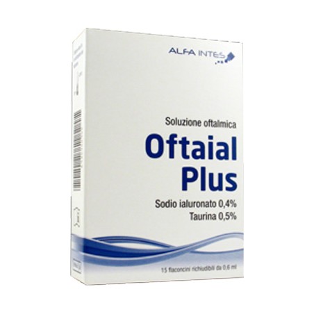 Alfa Intes Soluzione Oftalmica Oftaial Plus Acido Ialuronico 0,4% E Taurina 15 Flaconcini Richiudibili Da 0,6 Ml