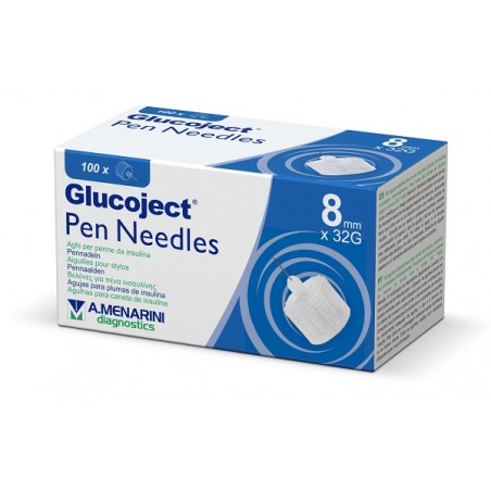 A. Menarini Diagnostics Ago Per Penna Da Insulina Glucoject 8 Mm Gauge 32 100 Pezzi