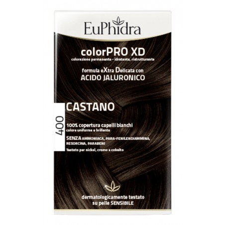 Zeta Farmaceutici Euphidra Colorpro Xd 400 Castano Gel Colorante Capelli In Flacone + Attivante + Balsamo + Guanti