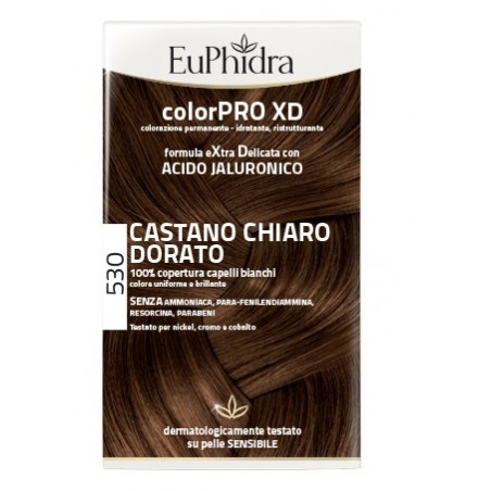 Zeta Farmaceutici Euphidra Colorpro Xd 530 Castano Chiaro Dorato Gel Colorante Capelli In Flacone + Attivante + Balsamo + Guanti