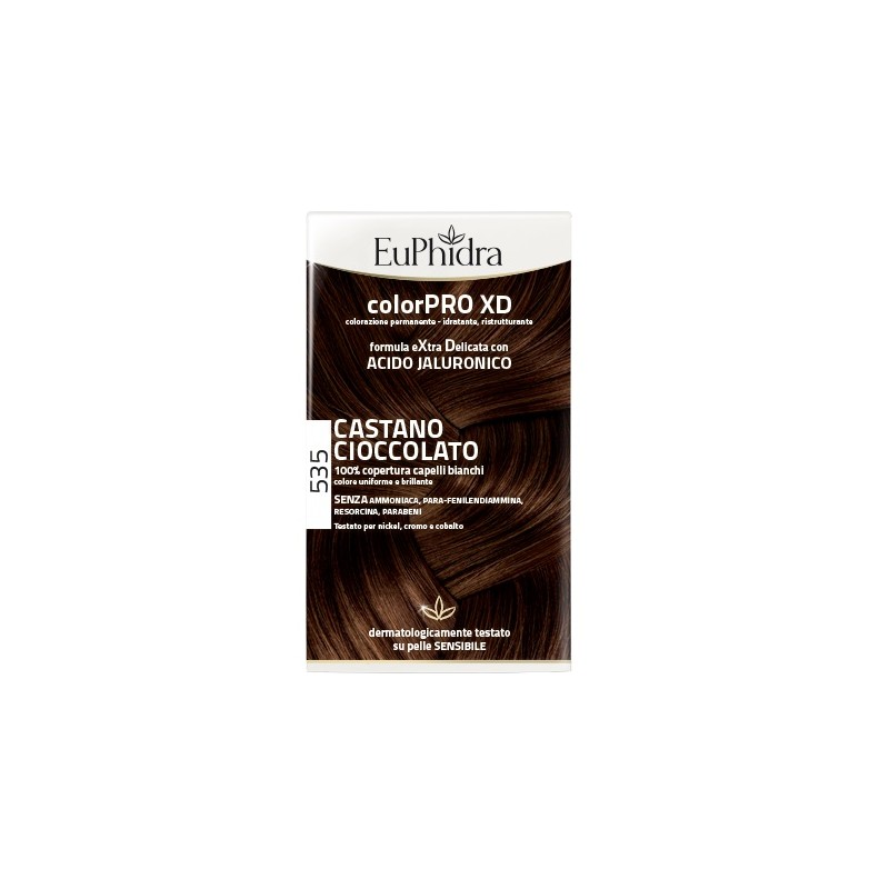 Zeta Farmaceutici Euphidra Colorpro Xd 535 Castano Cioccolato Gel Colorante Capelli In Flacone + Attivante + Balsamo + Guanti