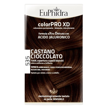 Zeta Farmaceutici Euphidra Colorpro Xd 535 Castano Cioccolato Gel Colorante Capelli In Flacone + Attivante + Balsamo + Guanti