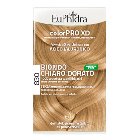 Zeta Farmaceutici Euphidra Colorpro Xd 830 Biondo Chiaro Dorato Gel Colorante Capelli In Flacone + Attivante + Balsamo + Guanti