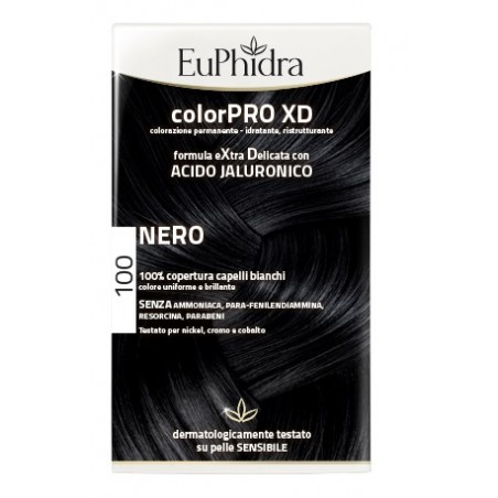 Zeta Farmaceutici Euphidra Colorpro Xd 100 Nero Gel Colorante Capelli In Flacone + Attivante + Balsamo + Guanti