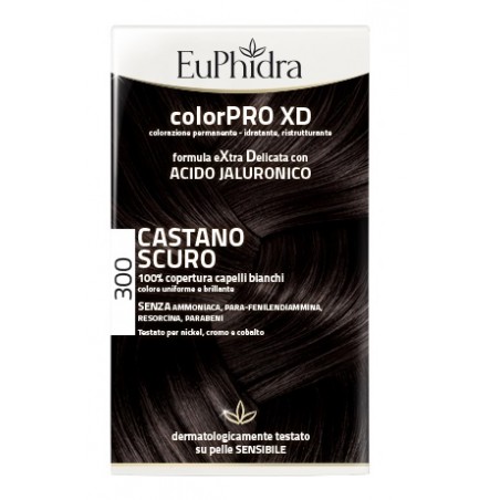 Zeta Farmaceutici Euphidra Colorpro Xd 300 Castano Scuro Gel Colorante Capelli In Flacone + Attivante + Balsamo + Guanti