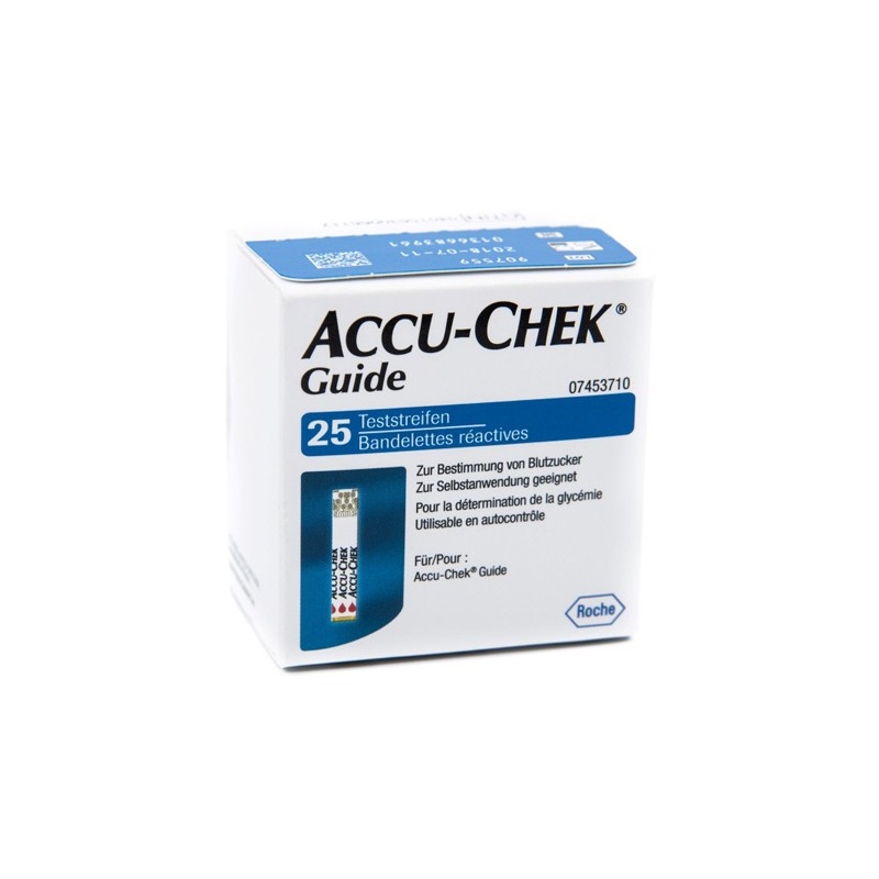 Roche Diabetes Care Italy Strisce Misurazione Glicemia Accu-chek Guide 25 Pezzi Confezione Retail