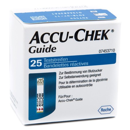 Roche Diabetes Care Italy Strisce Misurazione Glicemia Accu-chek Guide 25 Pezzi Confezione Retail