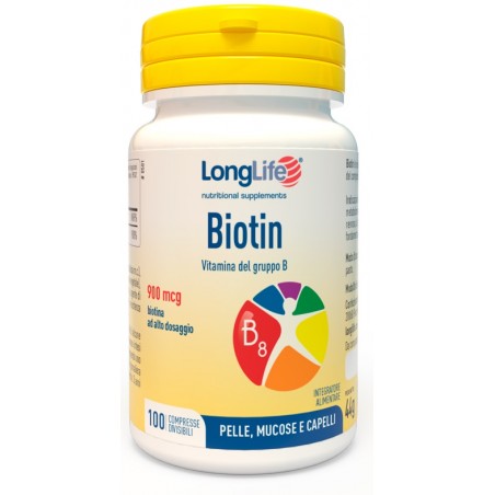 Longlife Biotin 900 Mcg 100 Compresse