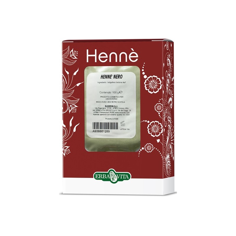 Erba Vita Group Henne Colorante Capelli Nero 100 G