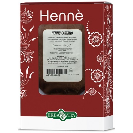 Erba Vita Group Henne Colorante Capelli Castano 100 G