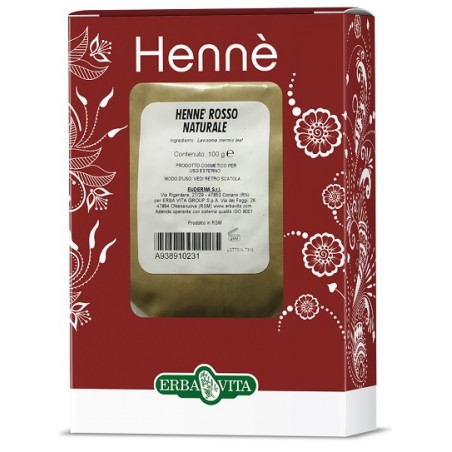 Erba Vita Group Henne Colorante Capelli Rosso Naturale 100 G