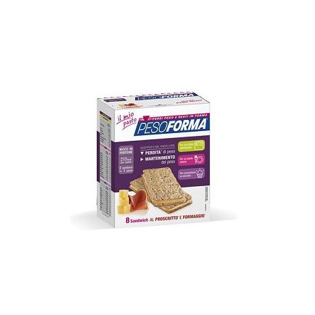 Nutrition & Sante' Italia Pesoforma Sandwich Prosciutto/formaggio 4 Pasti 8 Pezzi X 25 G