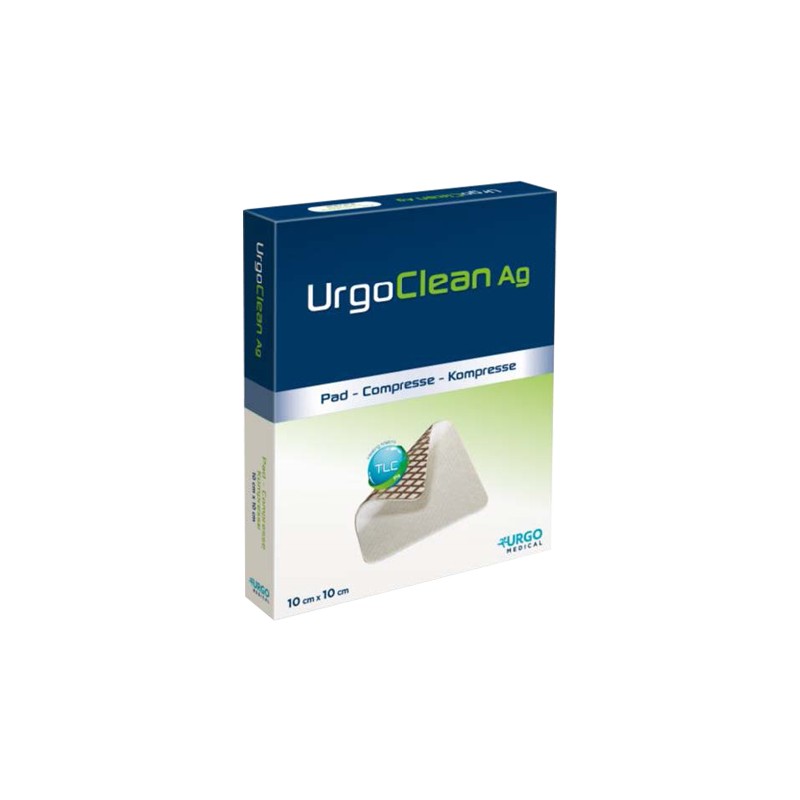 Urgo Medical Italia Medicazione Tnt Assorbente Gelificante Urgoclean Ag/silver 6x6cm 5 Pezzi