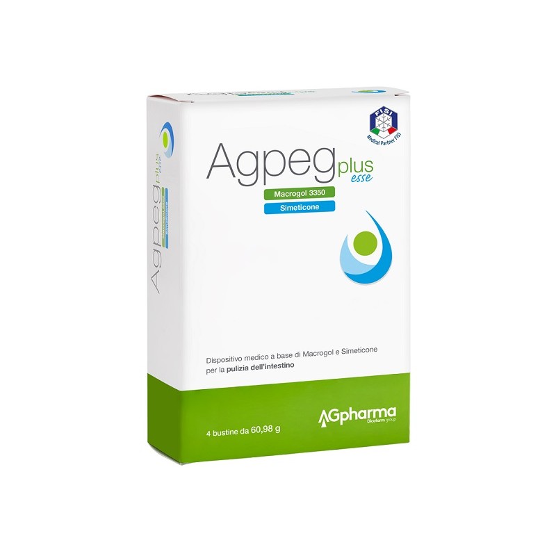 Agpeg Plus Esse per la pulizia dell'intestino 4 Buste orosolubili x 60,98 g