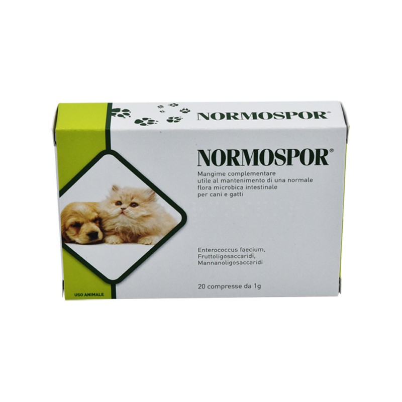 Normospor 1 gr 20 compresse integratore flora intestinale cani e gatti