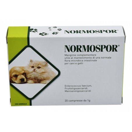 Normospor 1 gr 20 compresse integratore flora intestinale cani e gatti