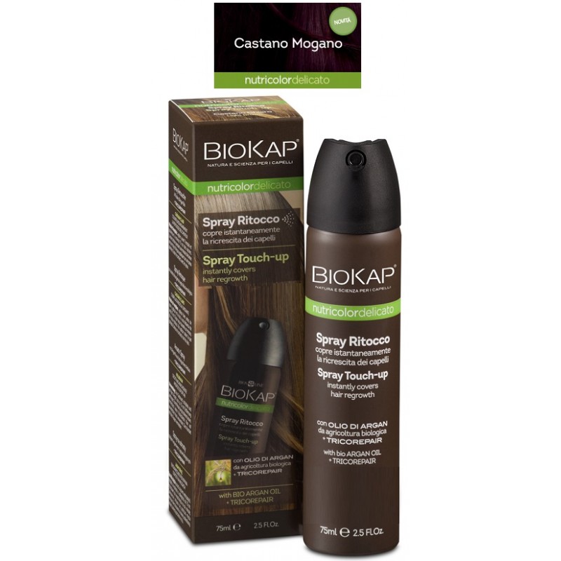 Bios Line Biokap Nutricolor Delicato Spray Ritocco Castano Mogano 75 Ml