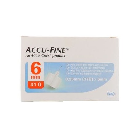 Roche Diabetes Care Italy Ago Per Penna Da Insulina Accu-fine Pen Needle Accu-chek Gauge 31 X 6mm 100 Pezzi