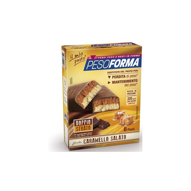 Nutrition & Sante' Italia Pesoforma Barretta Al Caramello Salato 12 Pezzi Da 31 G