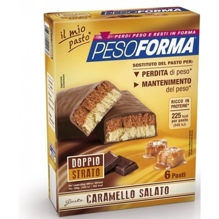 Nutrition & Sante' Italia Pesoforma Barretta Al Caramello Salato 12 Pezzi Da 31 G